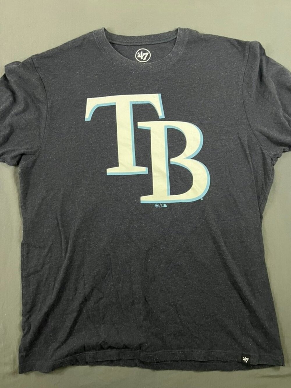 Tampa Bay Logo Tshirt Men’s Large 47 Baseball MLB Major League Gray Grey Collect